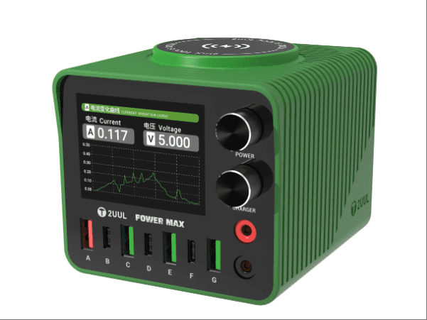 Многопортовое зарядное устройство 2UUL PC01 Power Max, 200 Вт, встроенный источник питания с регулируемым напряжением