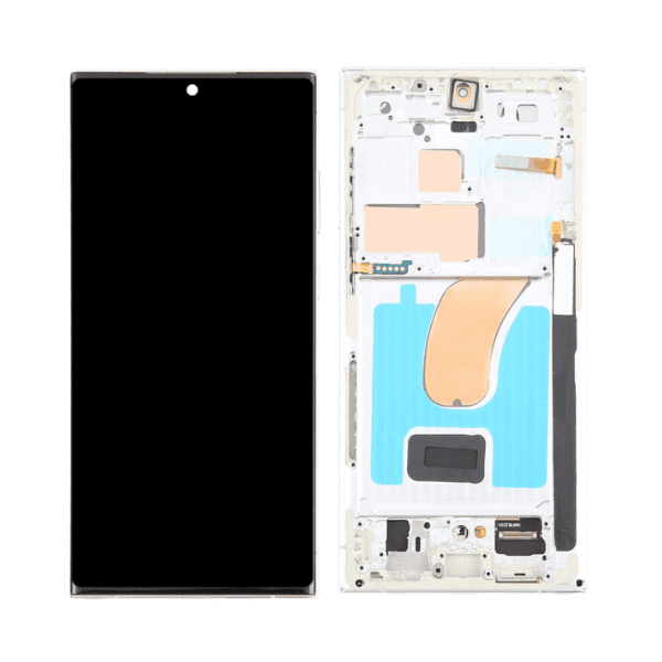 Pour Samsung Galaxy S23 Ultra LCD Écran Tactile Numériseur Avec Cadre (Version UE) - Blanc