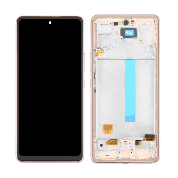 para Samsung Galaxy A53 Display LCD Conjunto de tela de toque com moldura dourada branca