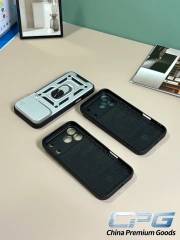 Étuis de téléphone avec couvercle d'objectif push-pull avec support d'anneau rotatif à 360 °