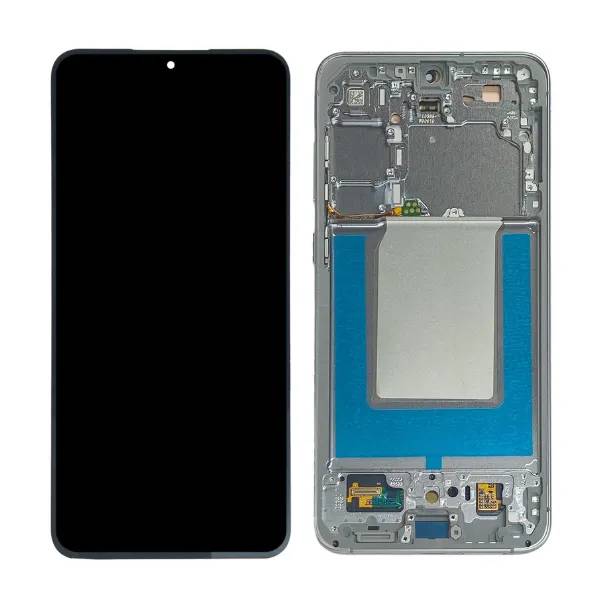 Tela LCD com digitalizador de toque para Samsung Galaxy S25 FE e moldura.