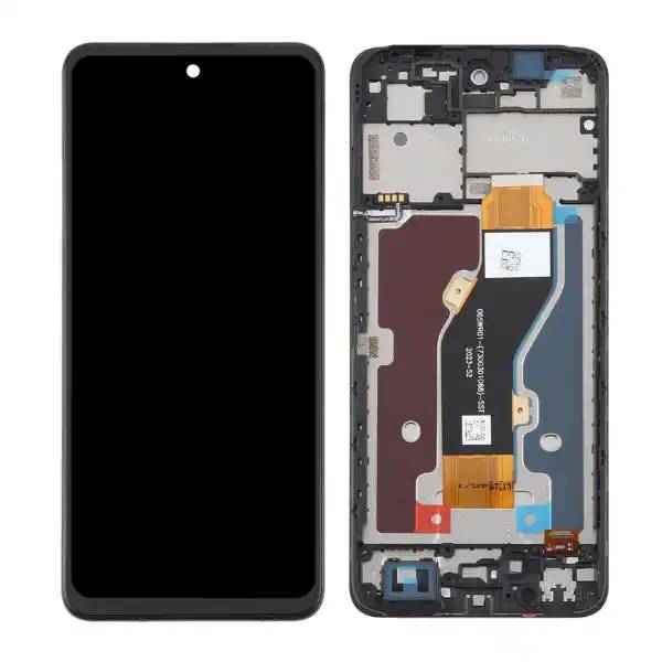 Ensamblaje de digitalizador de pantalla táctil LCD con marco para ZTE Blade A75 4G