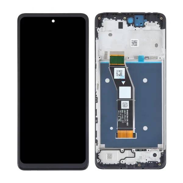Tela LCD com digitalizador de toque para Motorola Moto G24 e moldura.