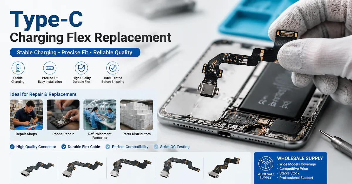 Substituição do cabo flex de carregamento Tipo C: um guia completo para empresas de reparo.