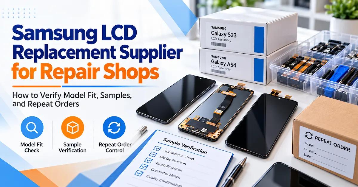 Proveedor de repuestos LCD de Samsung para talleres de reparación: Cómo verificar la compatibilidad del modelo, muestras y pedidos repetidos