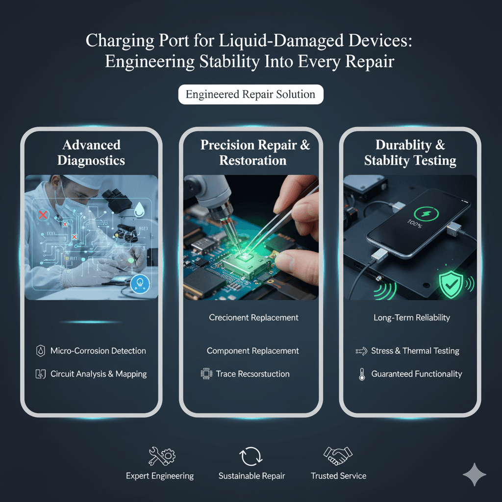 Charging Port for Liquid-Damaged Devices: Engineering Stability into Every Repair