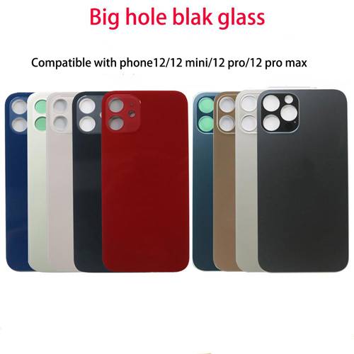 غطاء خلفي لهاتف iPhone 8 Plus XS XR 11 12 Pro Max SE مصنوع من الزجاج الخلفي مع غطاء بفتحة كبيرة